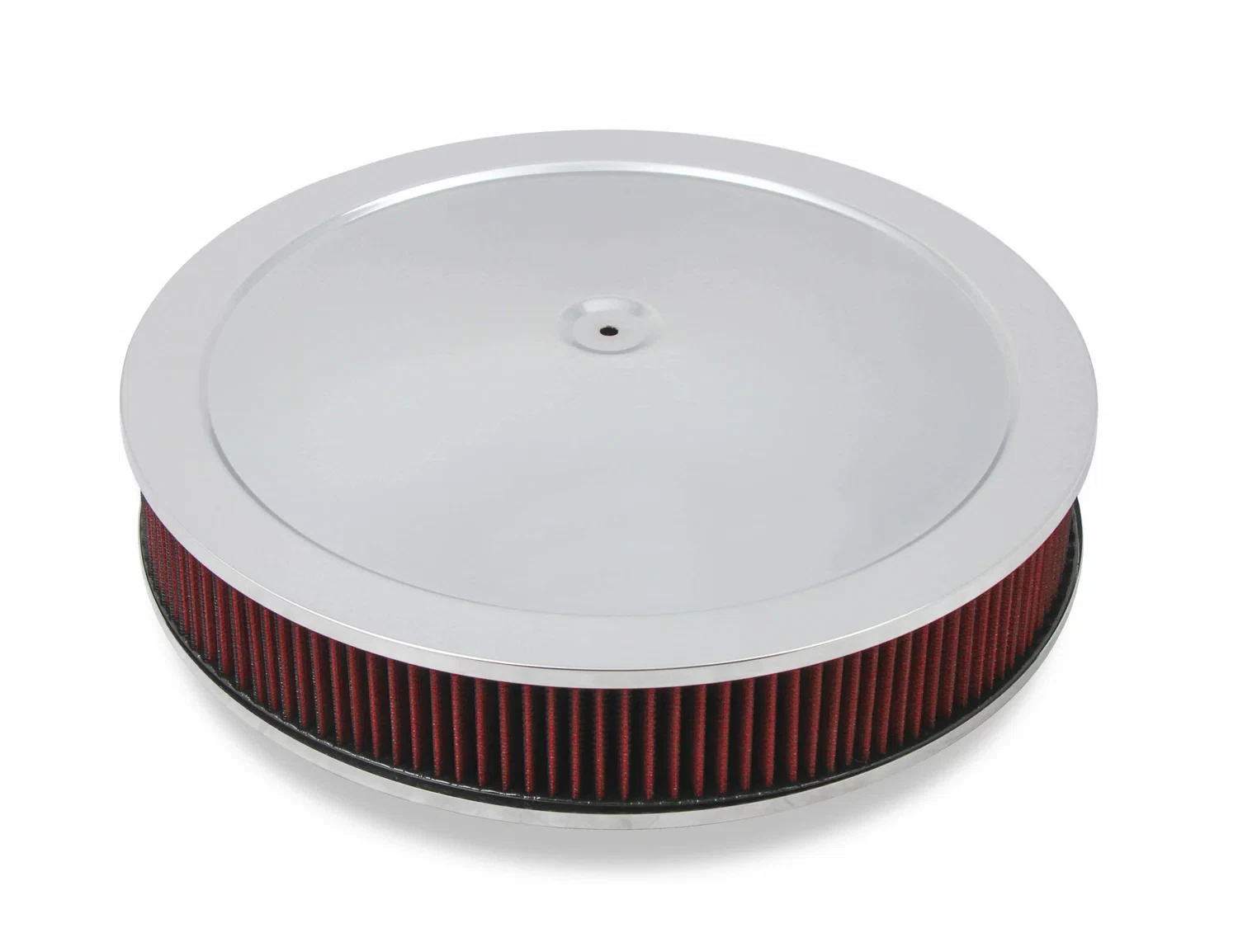4150 Drop Base Air Cleaner Chrome w_3 Red Washable Gauze Filter - 120-4130